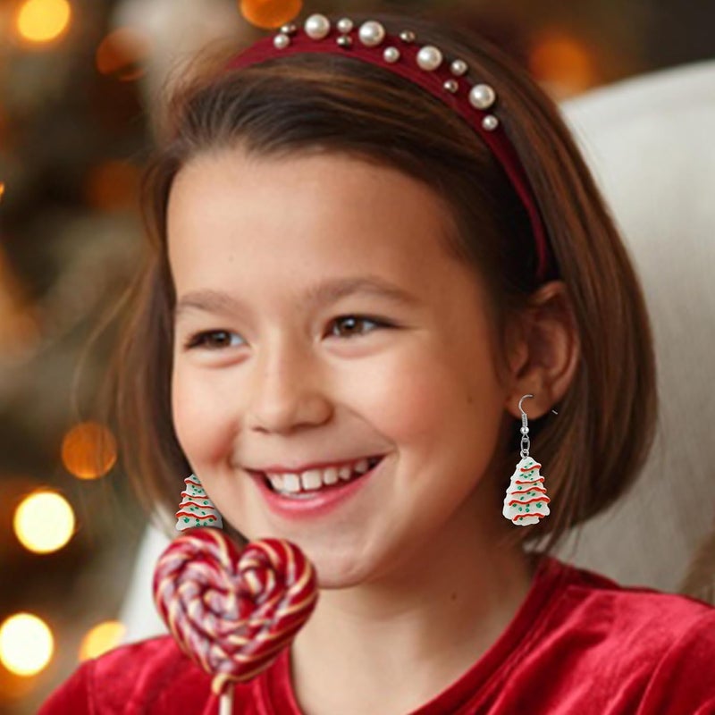 PEALICIOUS Christmas Earrings for Women Cute Cat Earings Christmas Tree Cakes Accessories Gingerbread House Earrings Dangling Pink Xmas Gifts Matching Womens Xmas Costume Holiday Jewelry - Image 2